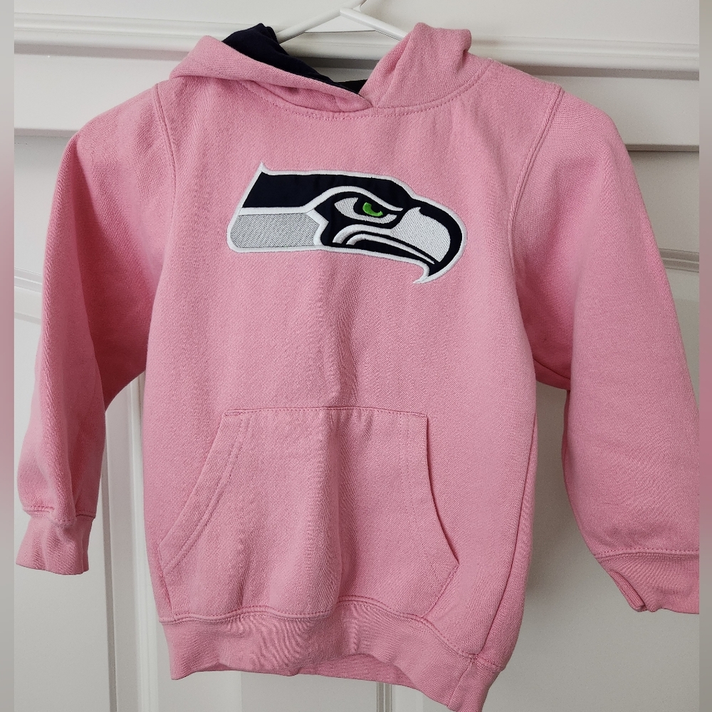 NFL Pink Kids Hoodie with Seattle Seahawks Logo